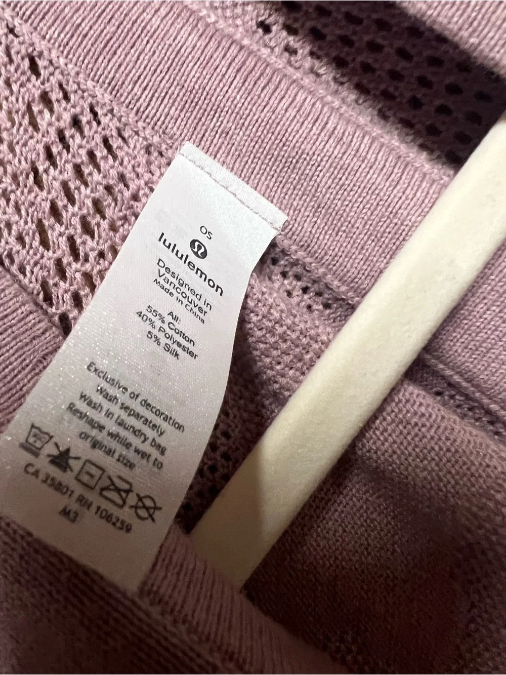 lululemon athletica Light Mauve Open-Front Knit Cardigan